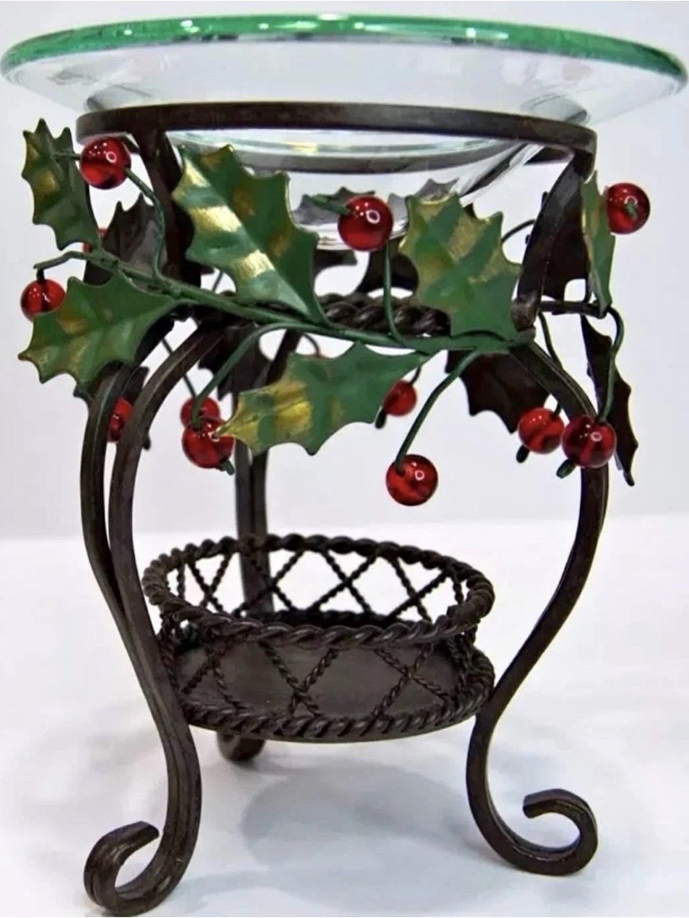 PARTYLITE GREEN RED CHRISTMAS HOLLY LITES AROMA MELTS WAX MELT TART WARMER